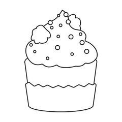 Cupcake vector icon.Outline vector icon isolated on white background cupcake.