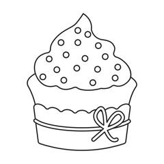 Cupcake vector icon.Outline vector icon isolated on white background cupcake.