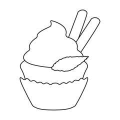 Cupcake vector icon.Outline vector icon isolated on white background cupcake.