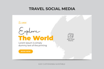 Travel tour video thumbnail design hotel tourism marketing service video cover thumbnail