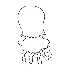 Jellyfish vector icon.Outline vector icon isolated on white background jellyfish.
