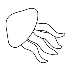 Jellyfish vector icon.Outline vector icon isolated on white background jellyfish.
