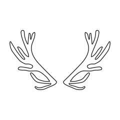 Elk horn vector icon.Outline vector icon isolated on white background elk horn.