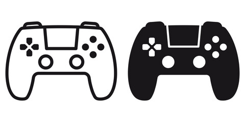 ofvs322 OutlineFilledVectorSign ofvs - game controller vector icon . gaming technology sign . gamepad symbol . isolated transparent . black outline and filled version . AI 10 / EPS 10 / PNG . g11662 © fotohansel