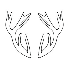 Obraz premium Elk horn vector icon.Outline vector icon isolated on white background elk horn.