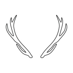Elk horn vector icon.Outline vector icon isolated on white background elk horn.