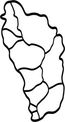 doodle freehand drawing of dominica map.