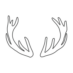 Elk horn vector icon.Outline vector icon isolated on white background elk horn.