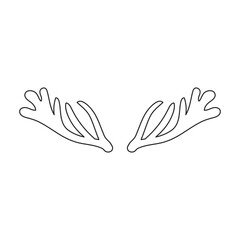 Elk horn vector icon.Outline vector icon isolated on white background elk horn.