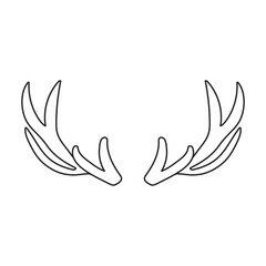 Elk horn vector icon.Outline vector icon isolated on white background elk horn.