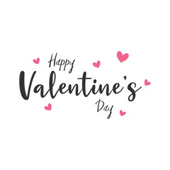 Happy Valentine's Day vector. Valentine's Day typography poster with handwritten calligraphic text isolated on white background. Vector illustration - Vector