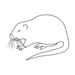 Rat vector icon.Outline vector icon isolated on white background rat.