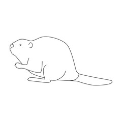 Rat vector icon.Outline vector icon isolated on white background rat.