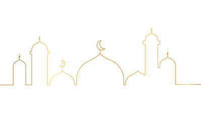 line art of mosque . islamic line art vector