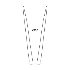 Horn oryx vector icon.Outline vector icon isolated on white background horn oryx.