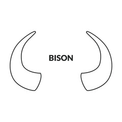 Horn bison vector icon.Outline vector icon isolated on white background horn bison.