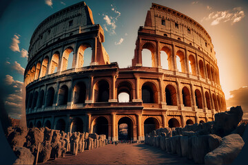 Fototapeta na wymiar The Colosseum: Rome, Travel photography. AI-Generated