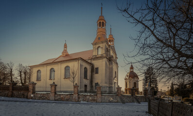 Naklejka premium Church in the village of Sulmierzyce, Poland.