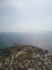 View of the city of Thessaloniki Greece from the plane