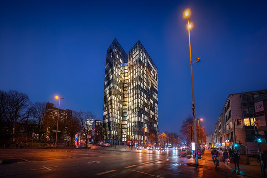 Dancing Towers at St. Pauli District at night - Hamburg, Germany