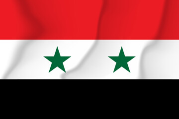 The national flag of Syria. Silk flag. Vector illustration in EPS  10 format