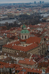 Naklejka na ściany i meble Panoramic aerial views of the city of prague