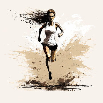 Woman running.