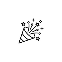 Confetti flat vector icon. Firework, petard vector sign