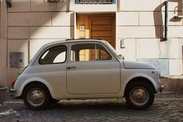 Fiat 500 Oldtimer in Rome, Italy.