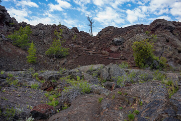 Vast landscape of Craters of the Moon National Monument and Preserve near Arco, Idaho