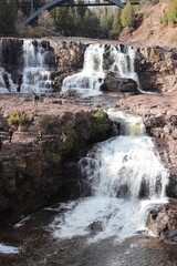 Waterfall in upstate Minnesota forest 