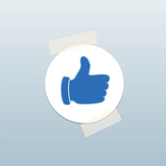 Thumbs Up Icon – Blue Like Button Sticker Design