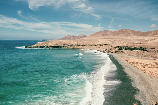 Fuerteventura, September 9, 2023 Playa del Playa Solapa Garcey beach Vigocho Fuerteventura, Canary Islands. Spain