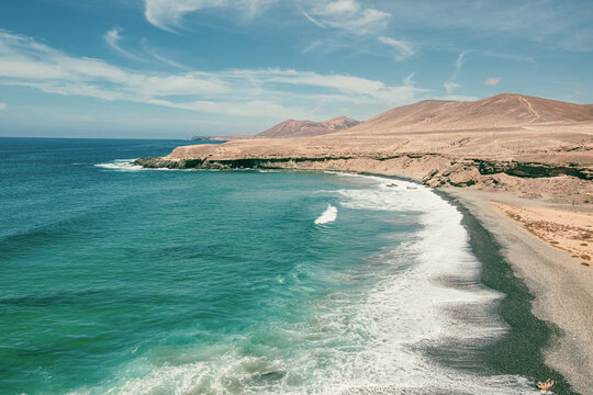 Fuerteventura, September 9, 2023 Playa del Playa Solapa Garcey beach Vigocho Fuerteventura, Canary Islands. Spain