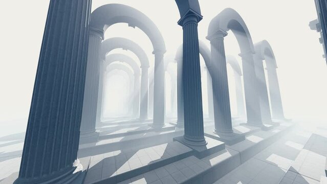 Sunbeams in the white temple