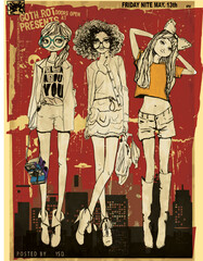 Fototapeta na wymiar fashion girl illustration for print