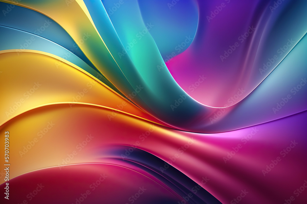 Wall mural abstract colorful wave background for design created with generative ai technology