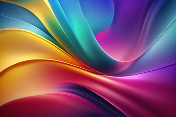 Abstract colorful wave background for design created with generative AI technology - obrazy, fototapety, plakaty