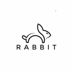 rabbit modern logo illustration vector