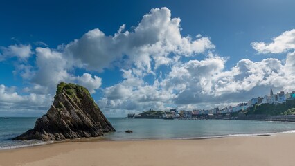 Tenby beach south Wales UK on a sunny summers day