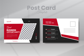 Modern Business Post Card, Invitation Card Design Template