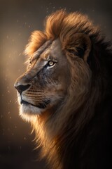 Fototapeta premium lion, animal, wild, head, leo, safari portrait