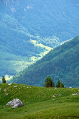 View on Mangartsko Sedlo mountain pass, Slovenia