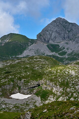 Fototapeta na wymiar View on Mangartsko Sedlo mountain pass, Slovenia