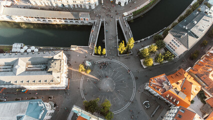 View From Above On Ljubljana Old Town