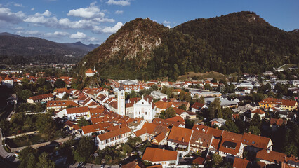 Fototapeta na wymiar Kamnik old town from above
