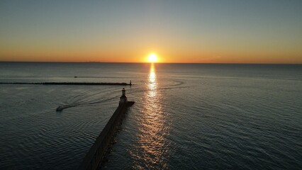 Fototapeta premium Michigan City Indiana at Sunset