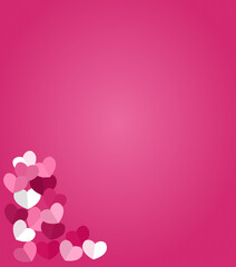 Fototapeta premium Pink background with hearts