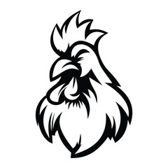 Fototapeta premium Rooster logo symbol design illustration. Clean modern logo mark design template. Illustration for personal or commercial business branding.