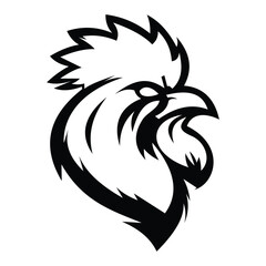 Rooster logo symbol design illustration. Clean modern logo mark design template. Illustration for personal or commercial business branding.